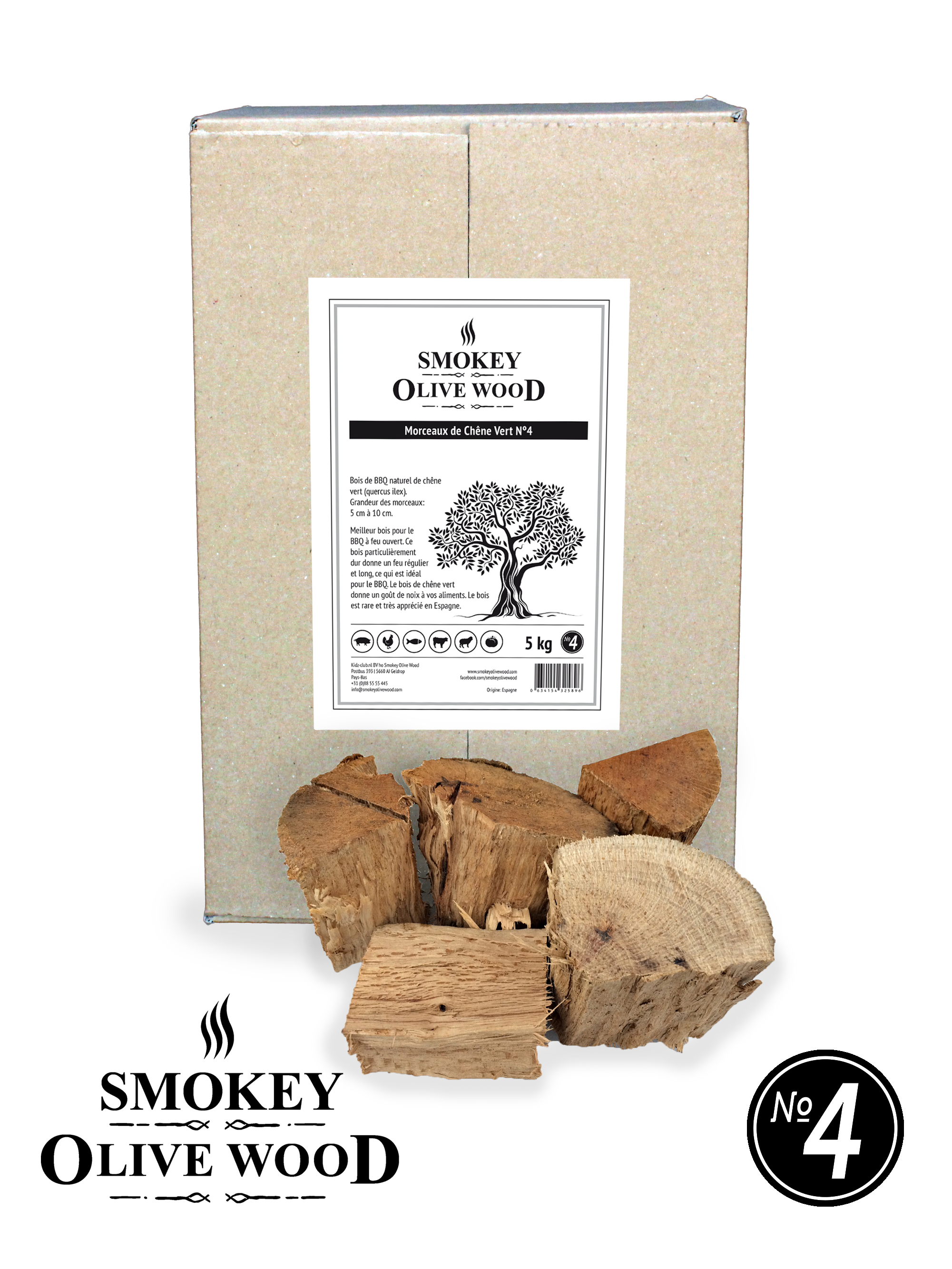 Morceaux/Chunks de Chêne Vert 5 cm -10 cm 5kg