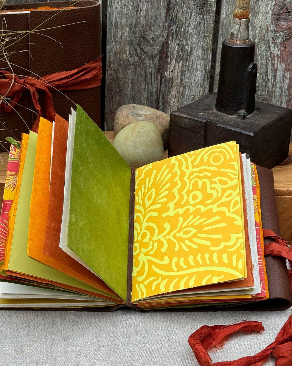Thumbnail: sundance leather journal green and yellow pages