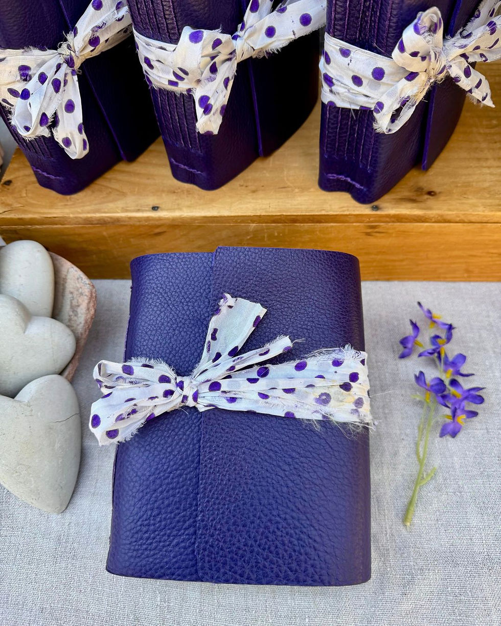 purple leather journal