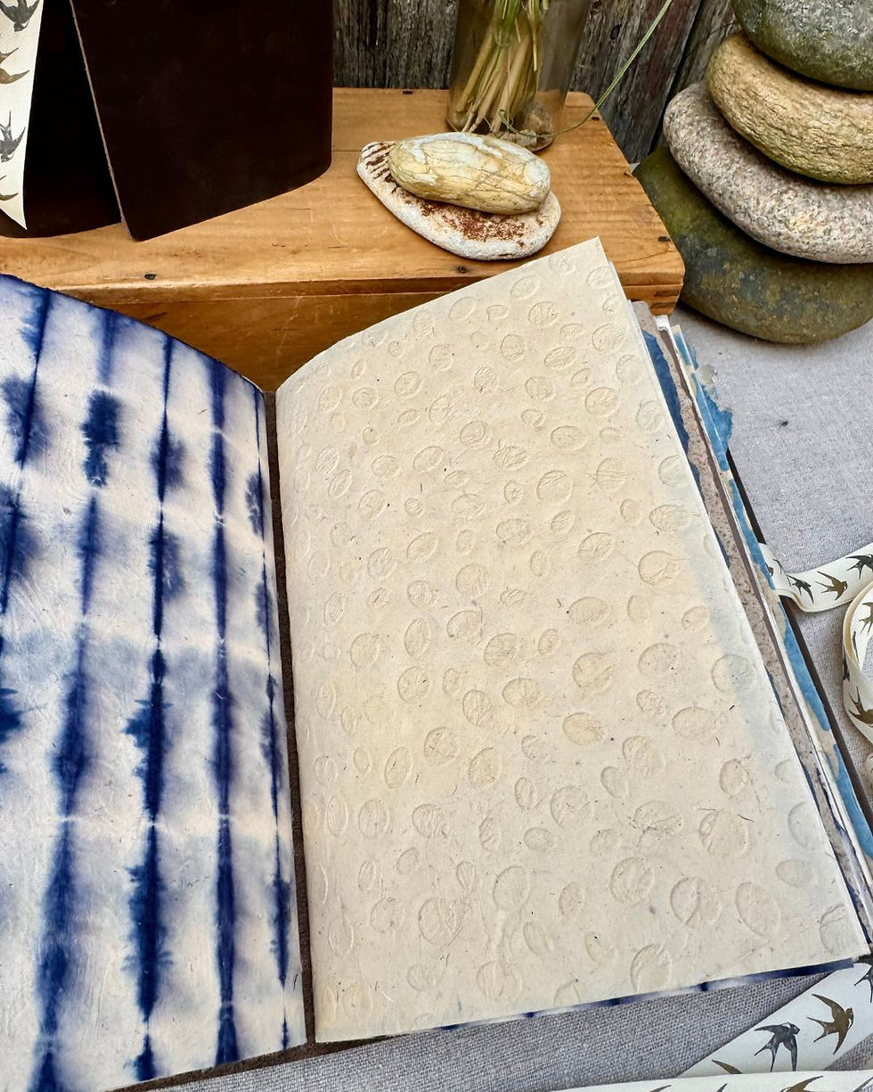 Thumbnail: detail of paper in earth and sky leather journal