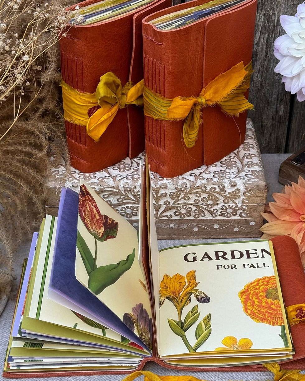 Thumbnail: handmade leather journal heritage blossoms