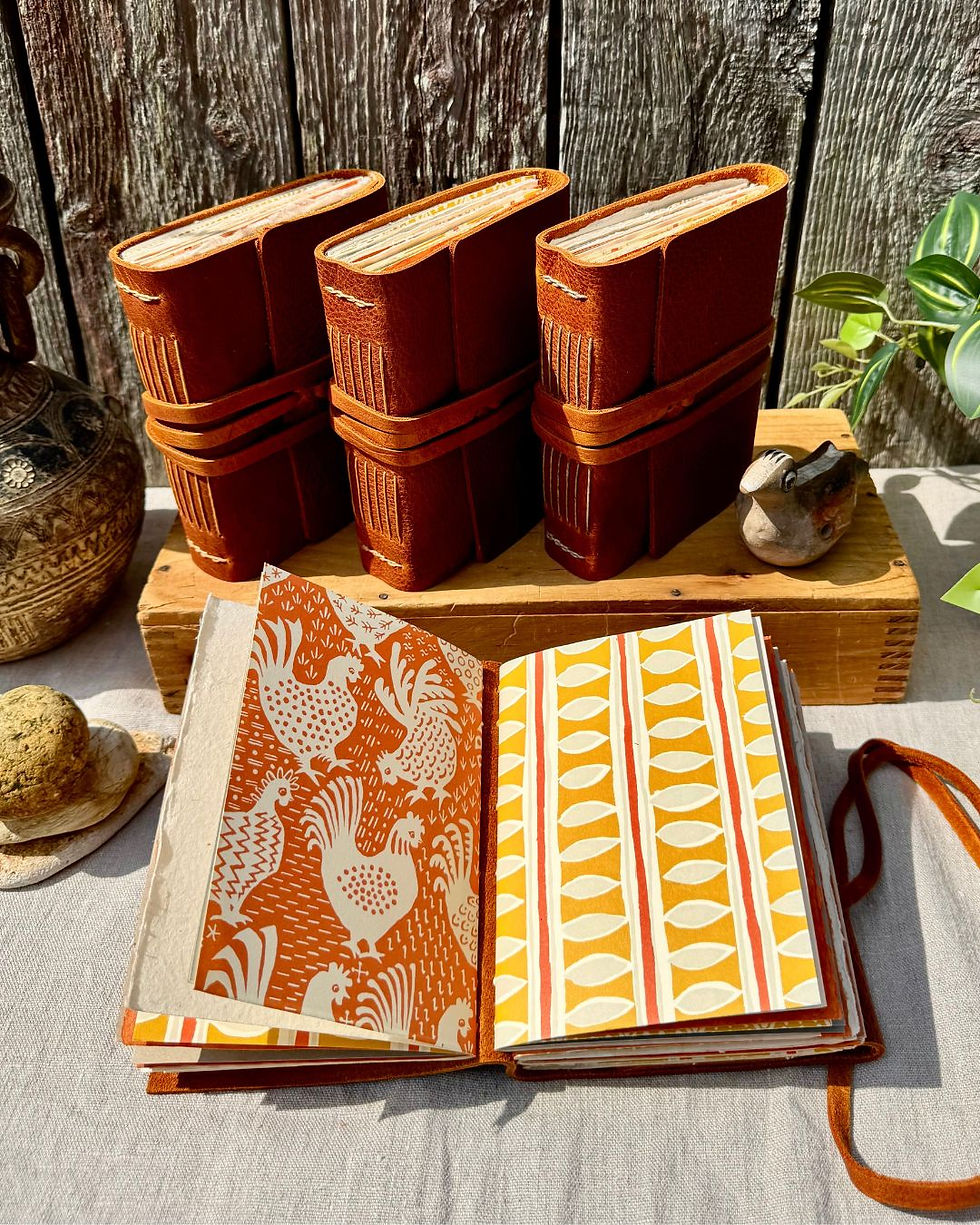 Thumbnail: hearthsong storyteller leather journal with artisan papers