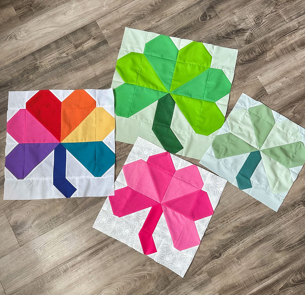 Thumbnail: Shamrock of Love Quilt Block