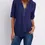 Thumbnail: 2025 Hot Sale Women Cool Loose Shirt Deep V Neck Chiffon Fashion Blouse Casual 