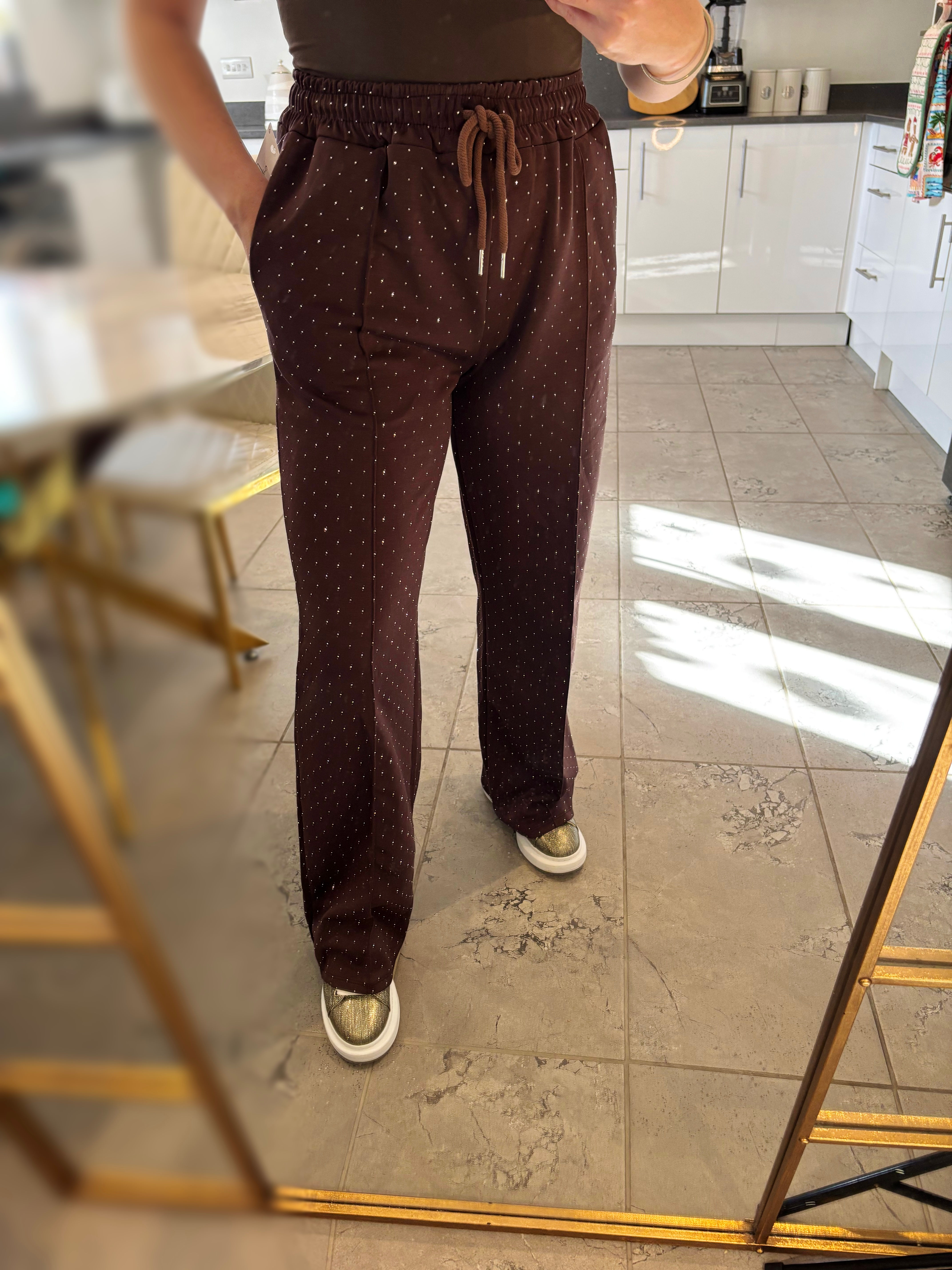DIAMONTE CHOCOLATE TROUSERS