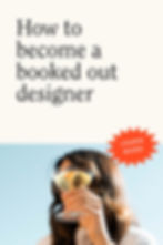 how to become a booked out designer, featuring a brand designer holding a glass of champagne