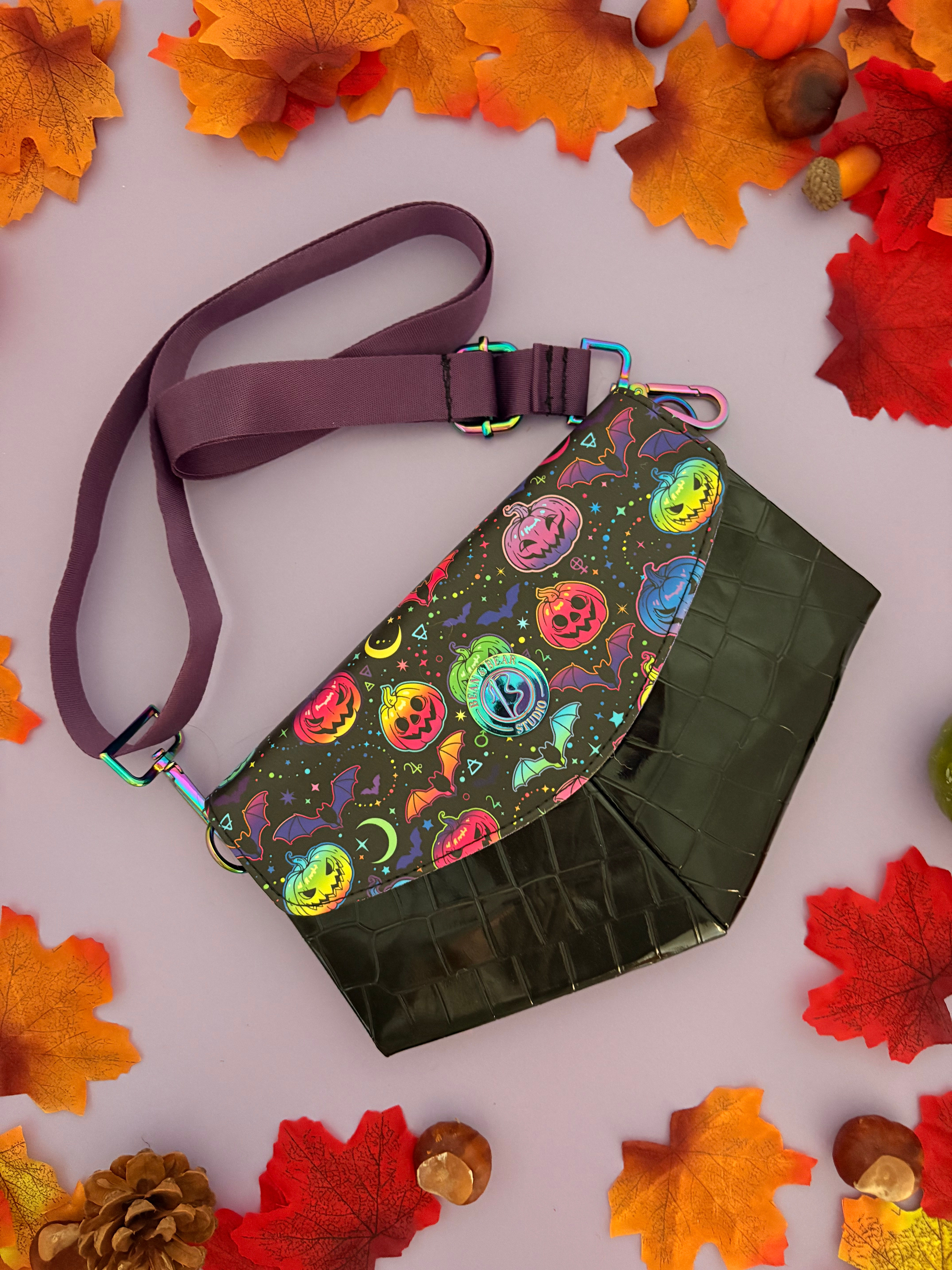 Spoopy Skye Crossbody Bag - Glowing Gourds