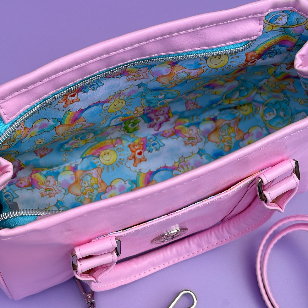 Thumbnail: Pink Heart Handbag – Rainbow Cloud Bear Edition