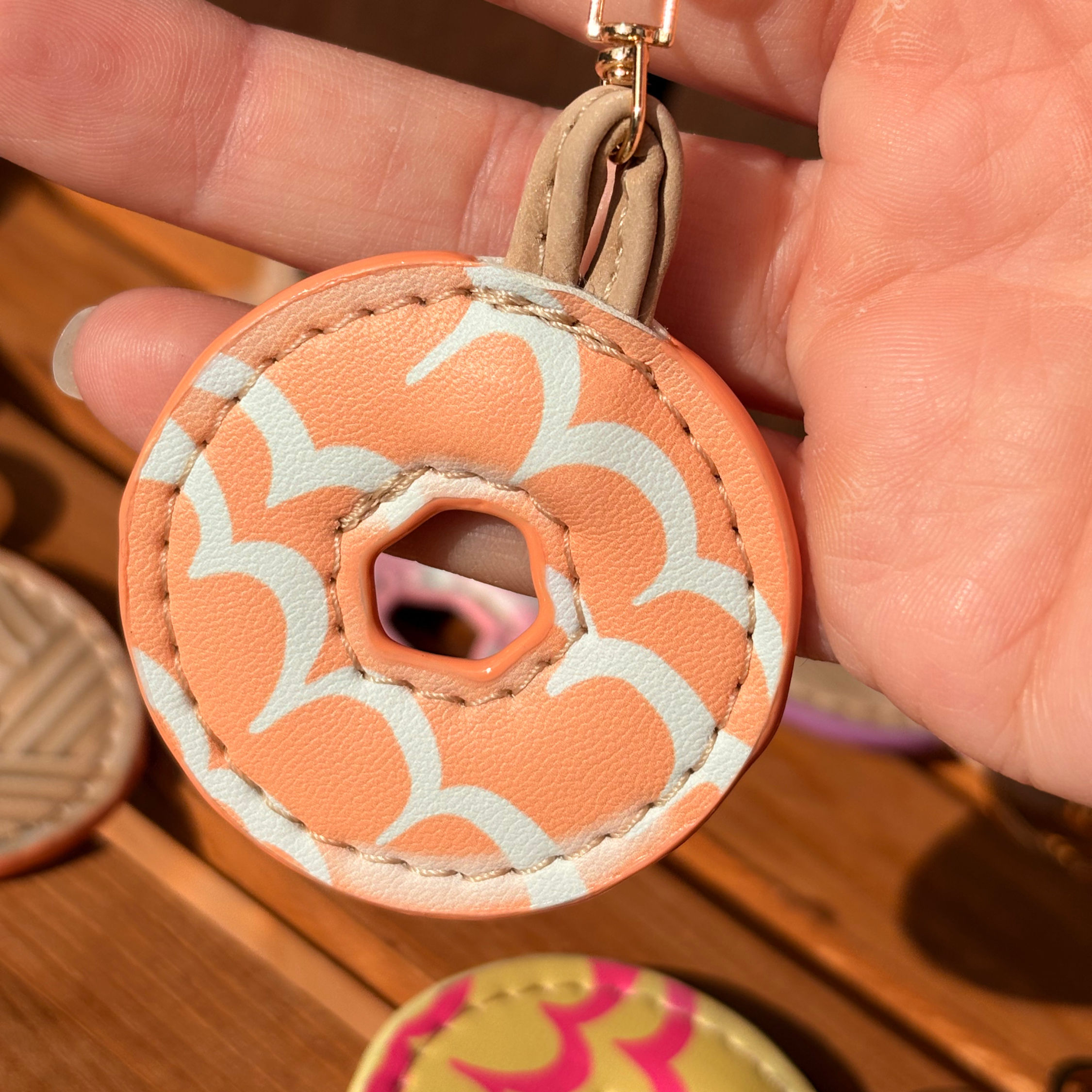 Orange Party Ring Biscuit Keyring and Bag Charm