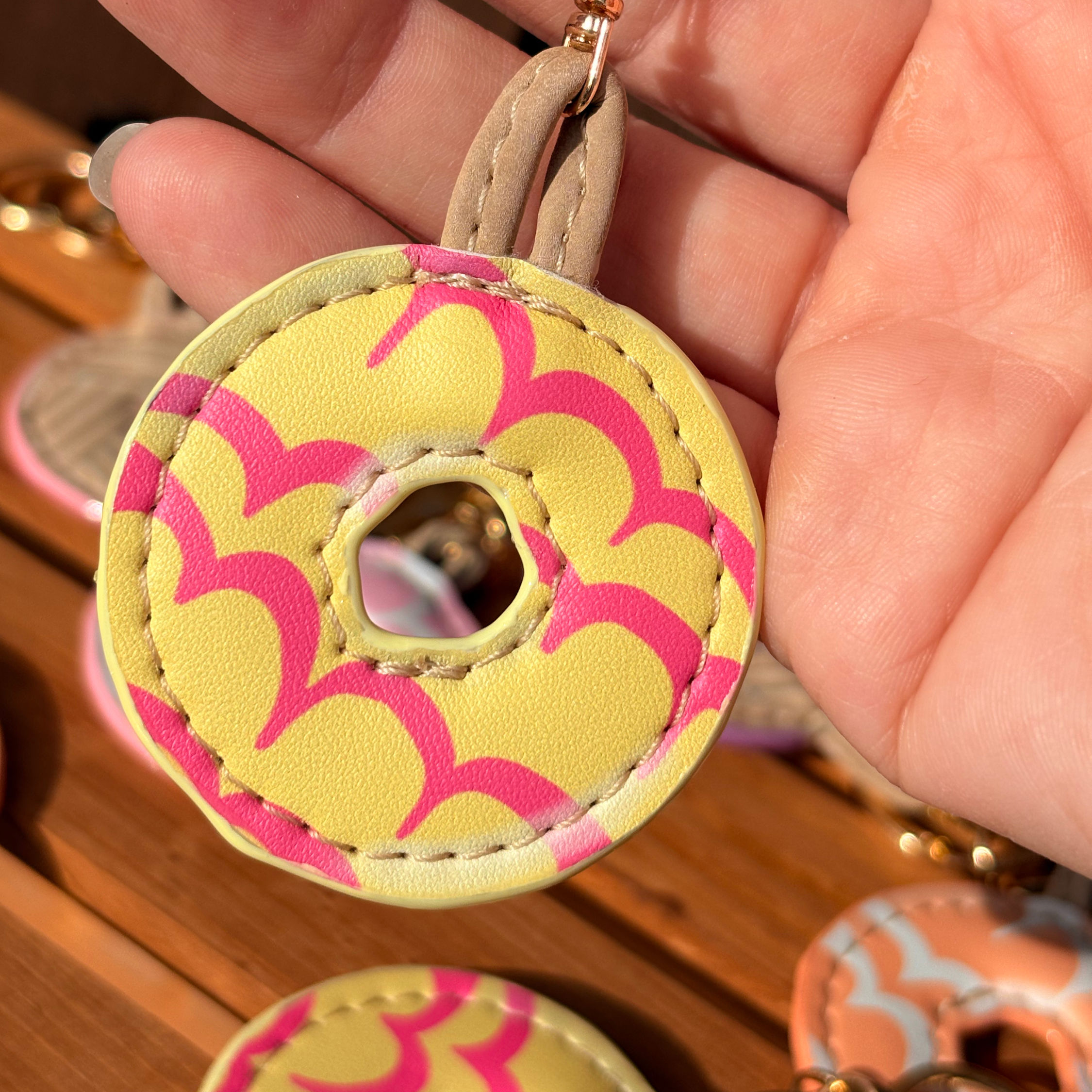 Yellow Party Ring Biscuit Keyring and Bag Charm