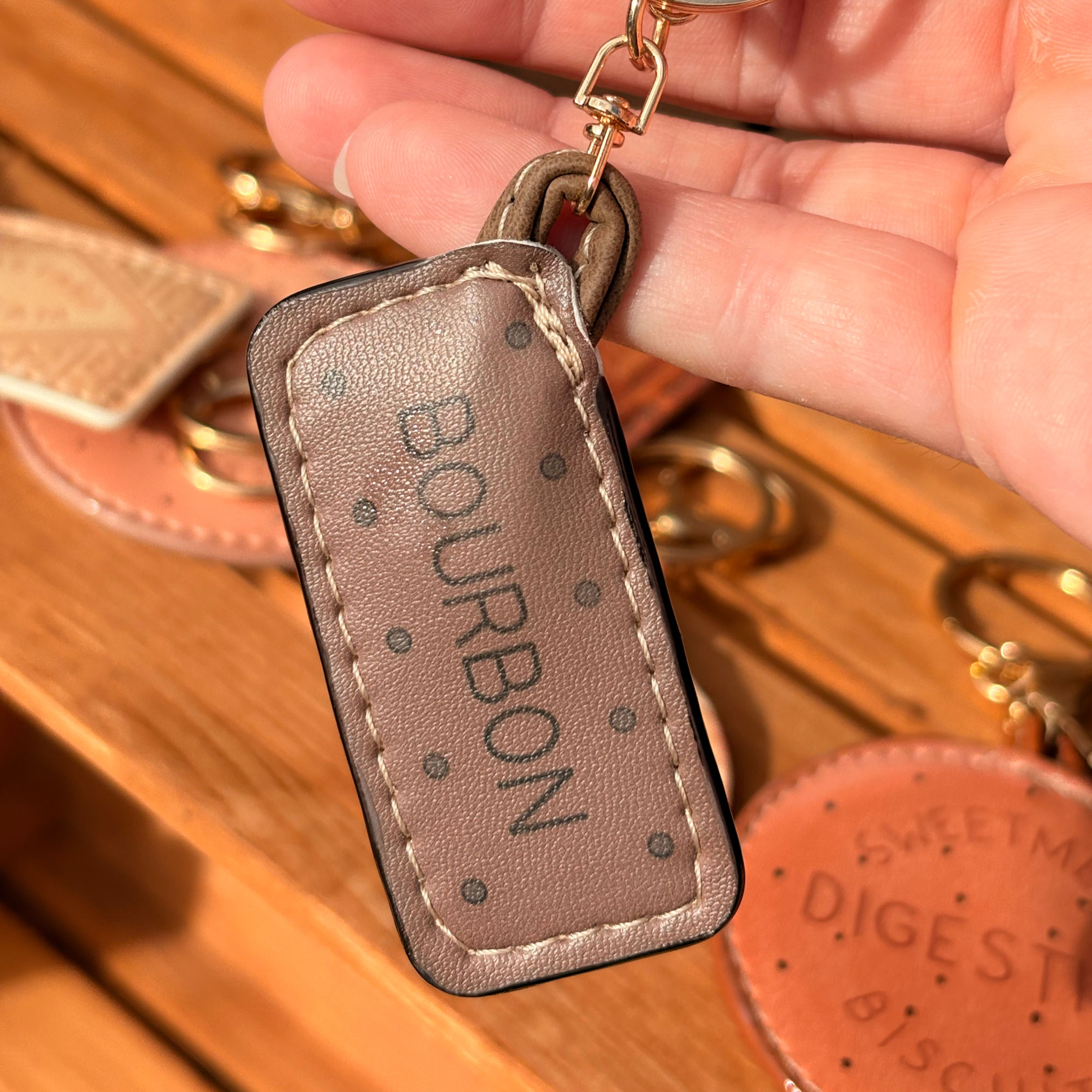 Bourbon Biscuit Keyring and Bag Charm
