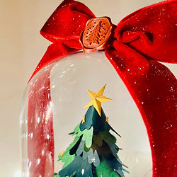 聖誕工作坊✨立體紙雕星願聖誕樹玻璃罩🎄Starlight Wish Christmas Tree Glass Dome🎁