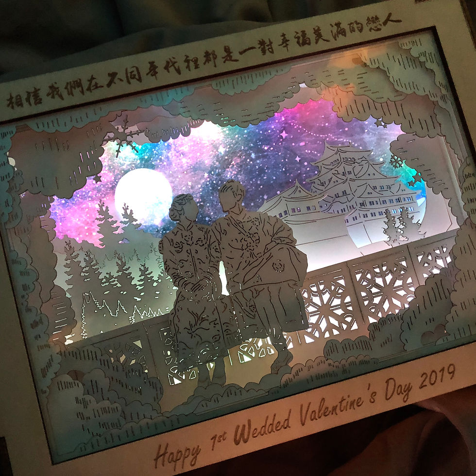 Thumbnail: 客製化 | 光影故事 | 紙雕小夜燈 | 人像訂製 | 月圓願 橫向