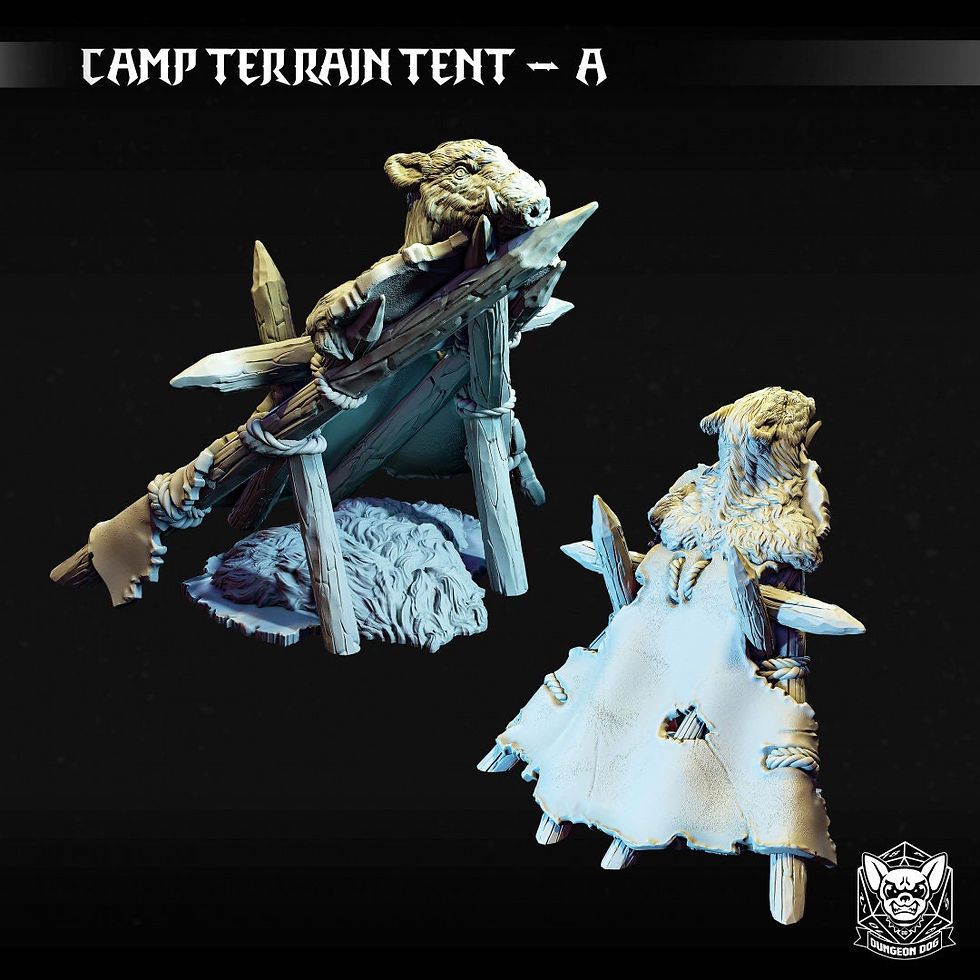 Thumbnail: Orc/Goblin Camp Terrain (All five models) | Tabletop RPG | 43mm scale