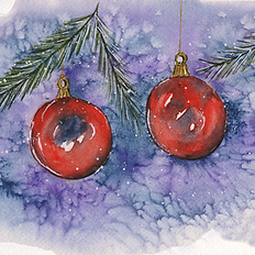 Atelier aquarelle de Noël