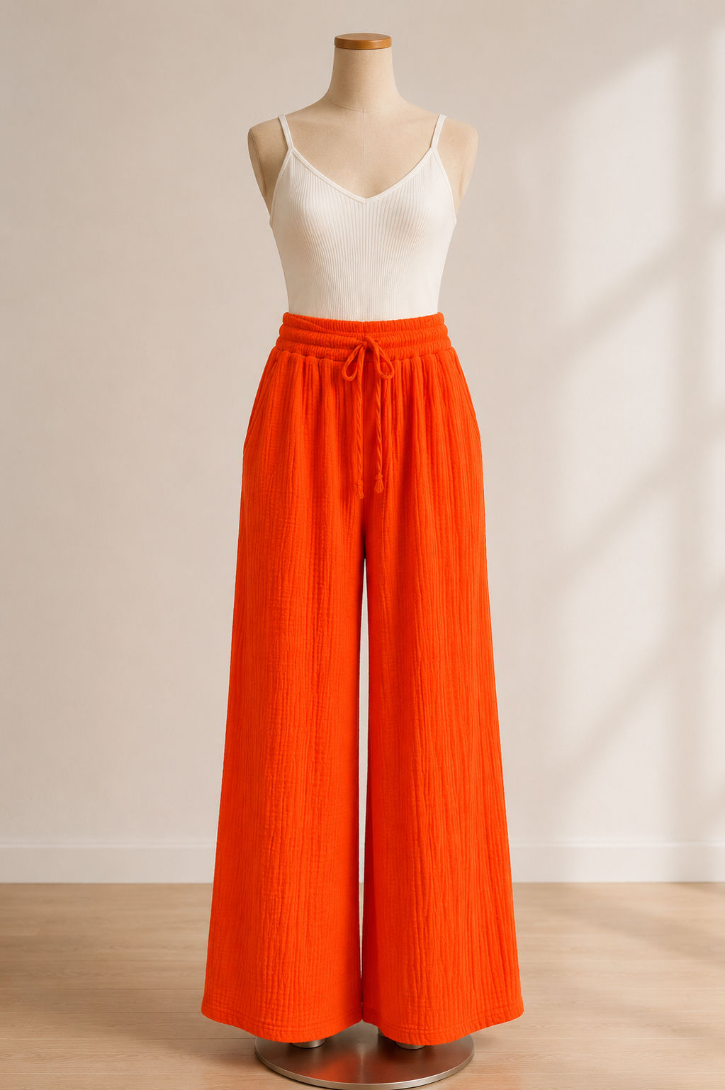 Pantalon gaz de coton orange GT