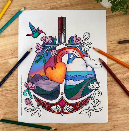 Heart and Lungs Coloring Page | tawidraws