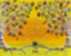 Mixed Media Flowering Tree of Life Painting to invite A Great Day