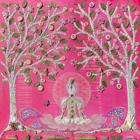 Tree of Life, Pink, Yogi, Mediation