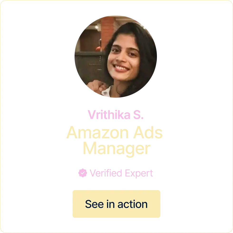 Vrithika Shetty Amazon Marketing Expert