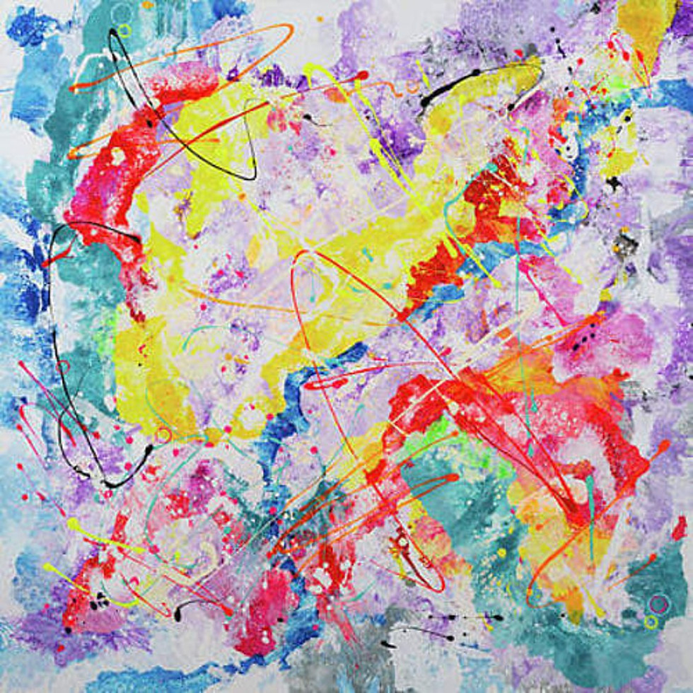 Abstract fine art print "Expanding the Universe" by Mike Margolis, featuring a colorful abstract design.