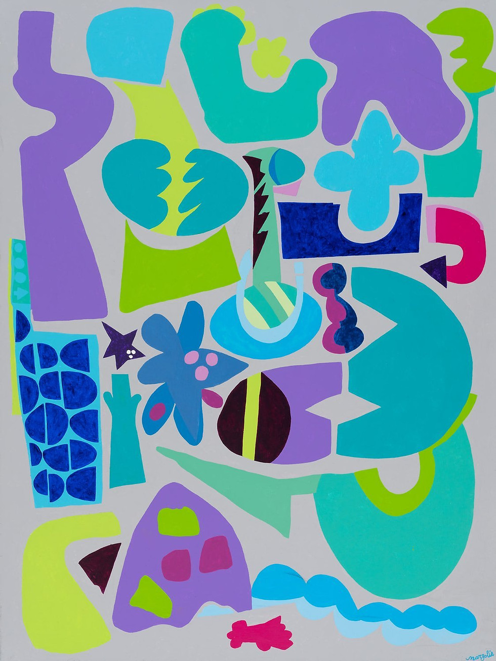 Abstract fine art print "The Shape of More Things to Come" by Mike Margolis, featuring a colorful abstract design.