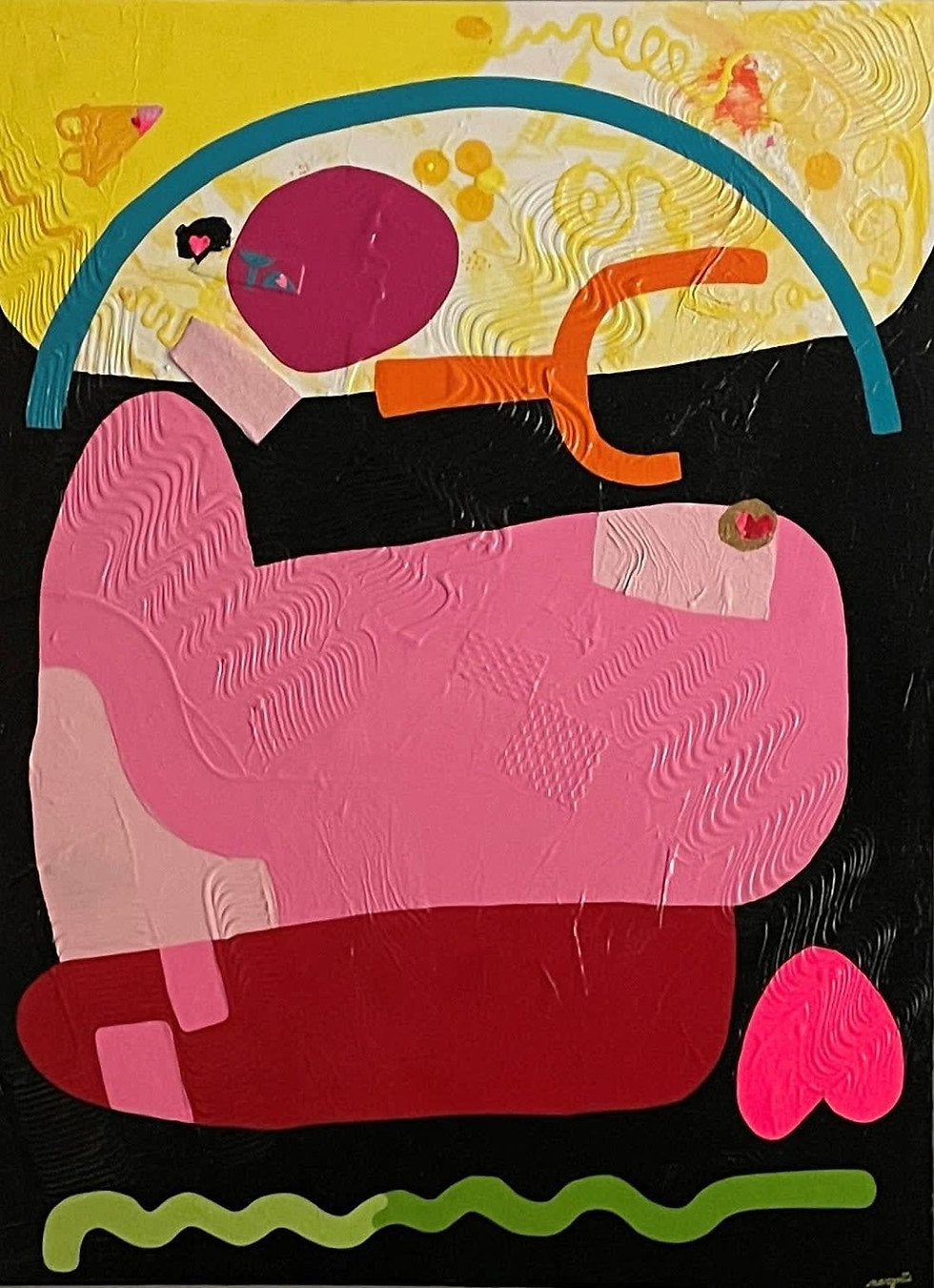 Abstract fine art print "Heart Beats of Affection" by Mike Margolis, featuring a colorful abstract design.
