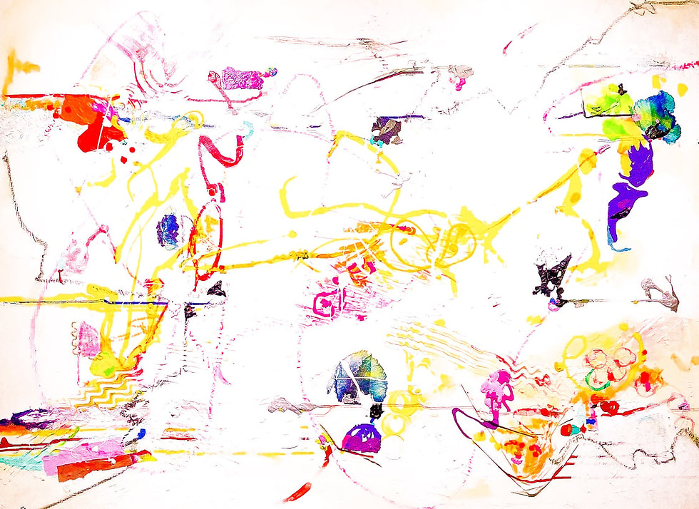 Abstract fine art print "Travel Through Dreams" by Mike Margolis, featuring a colorful abstract design.