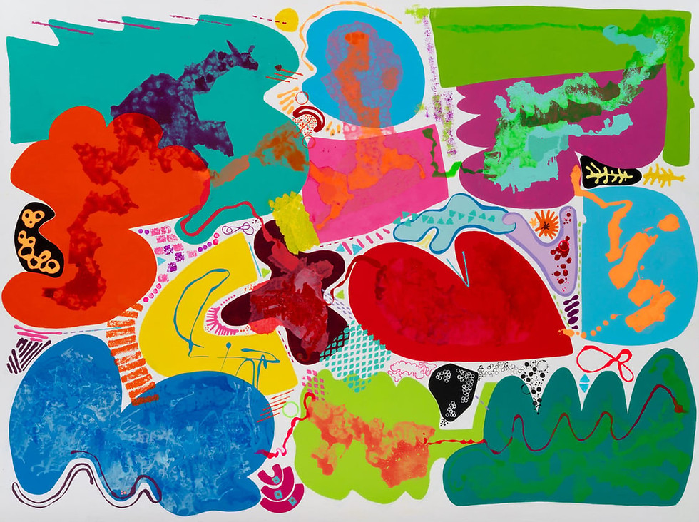 Abstract fine art print "I Heart You" by Mike Margolis, featuring a large colorful abstract heart.
