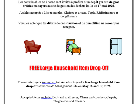 DÉPÔT GRATUIR DE GROS ARTICLES MÉNAGERS