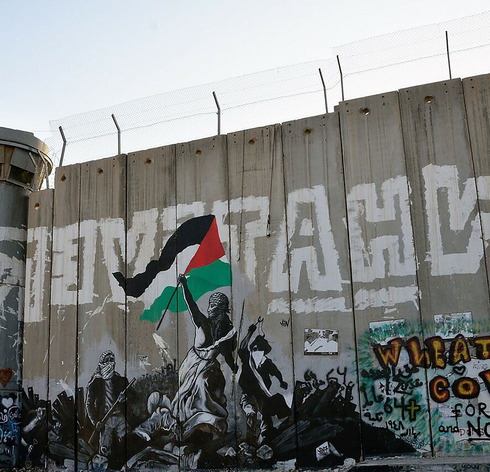 Mural pintada no mura na Cisjordânia