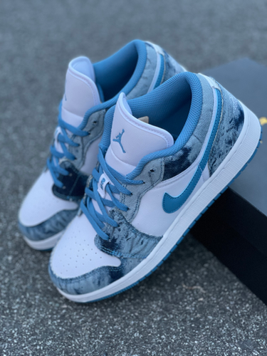 AIR JORDAN 1 LOW GS 'WASHED DENIM' | kicksXclusive