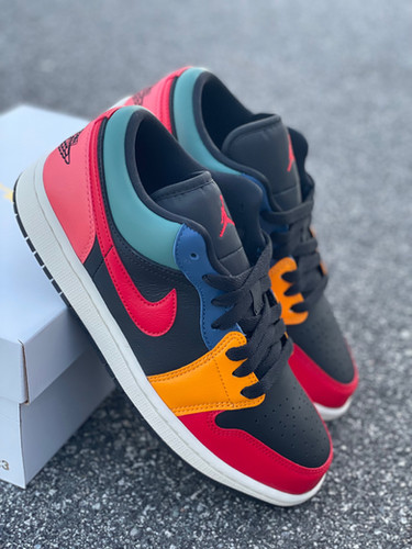 WMNS AIR JORDAN 1 LOW SE 'BLACK MULTI-COLOR' | kicksXclusive