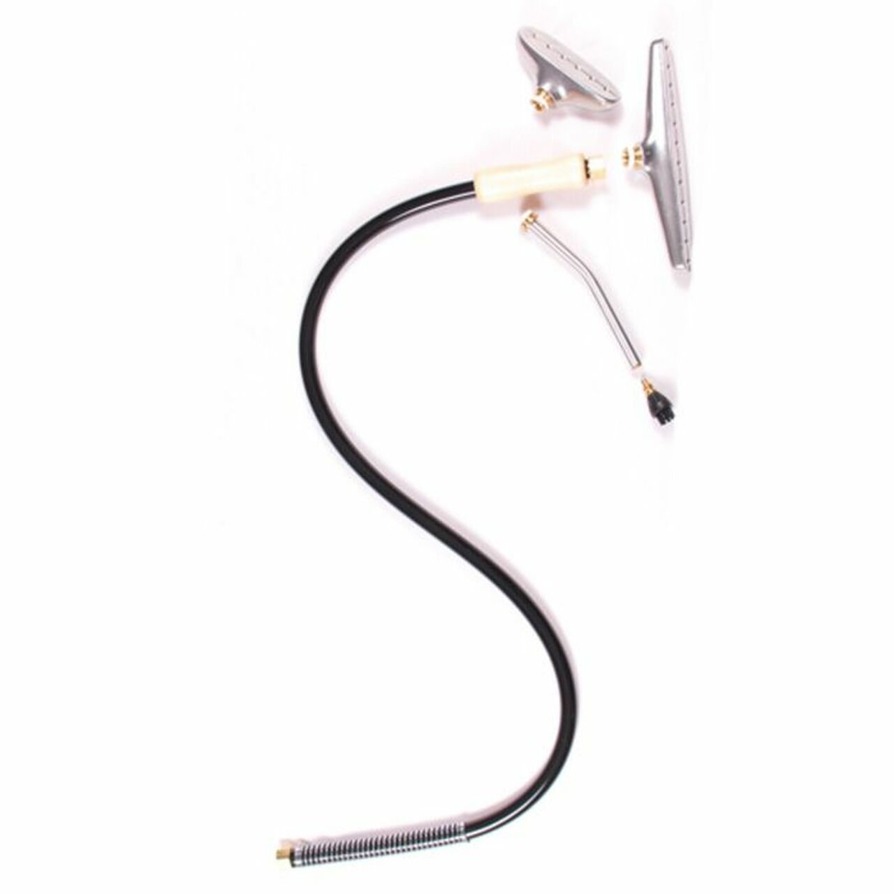 American Jiffy hanging ironing machine with iKIT set, including 4 metal iron heads, interchangeable steam head tools