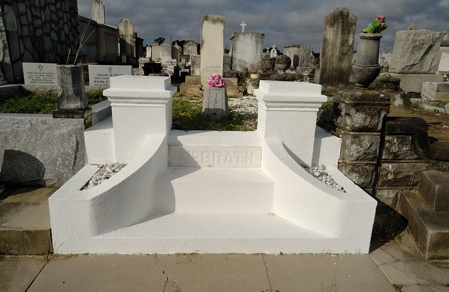 New Orleans cemetery restoration, tomb repair, cemetery repair, tomb restoration, New Orleans grave, tomb cleaning, painting, renovation, maintenance