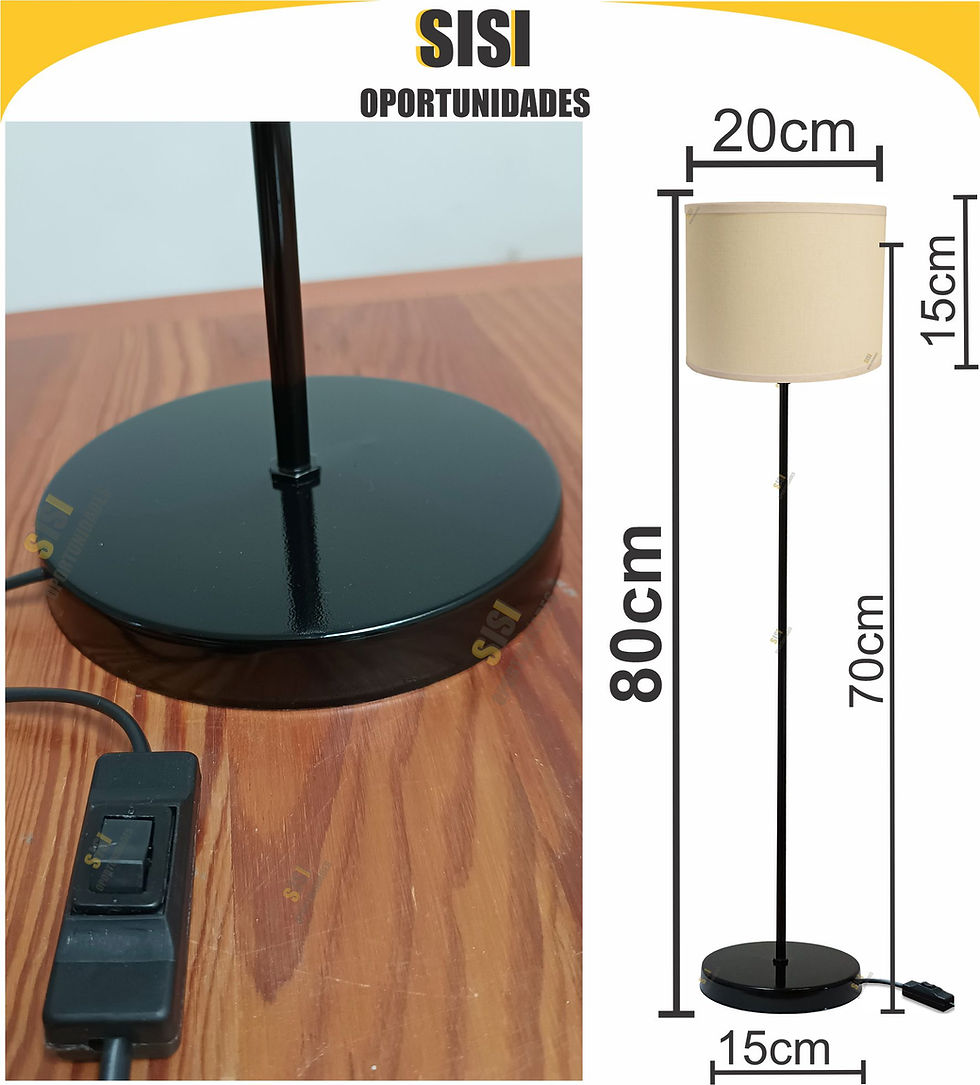Miniatura: Lampara Pie Negro (Cilíndrica)
