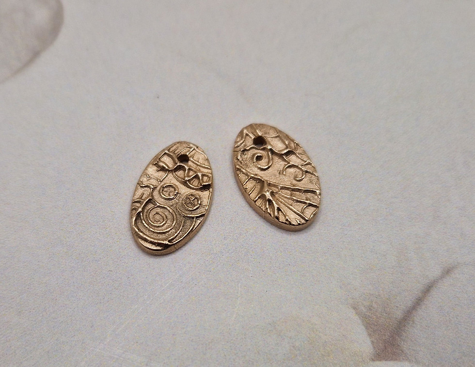 Thumbnail: Bronze Oval Drop Earrings