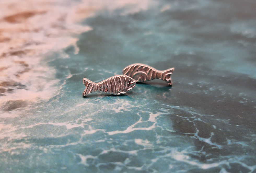 Thumbnail: Little Fish Stud Earrings