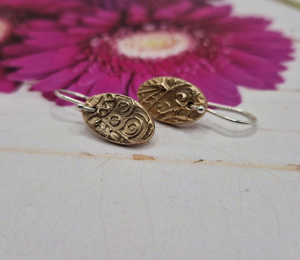 Thumbnail: Bronze Oval Drop Earrings