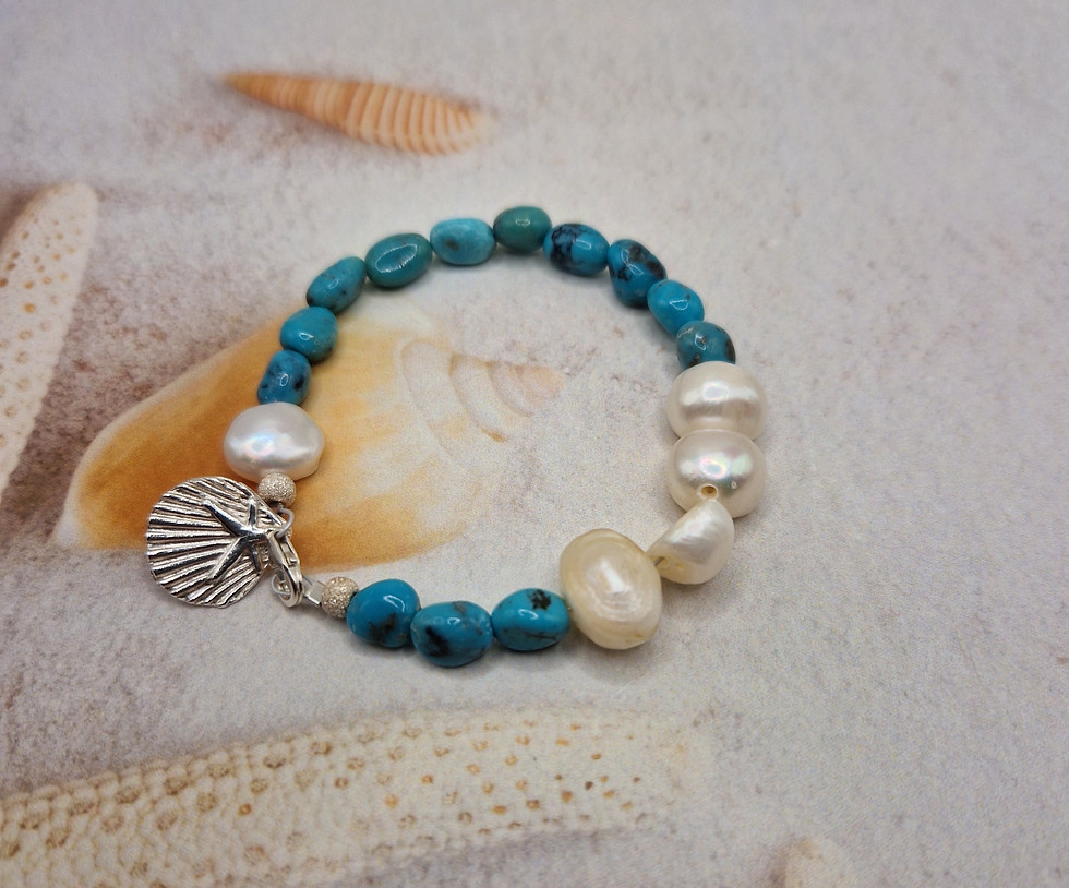 Thumbnail: Turquoise & Pearl Bracelet