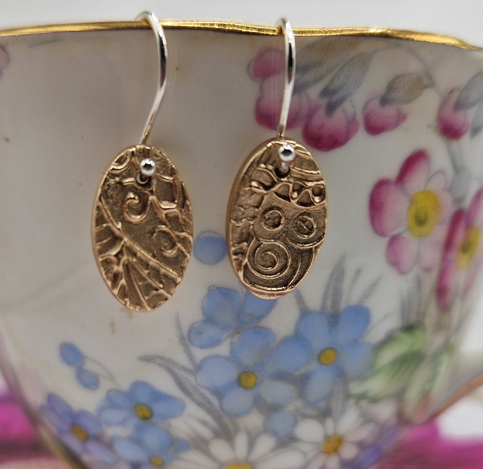 Thumbnail: Bronze Oval Drop Earrings