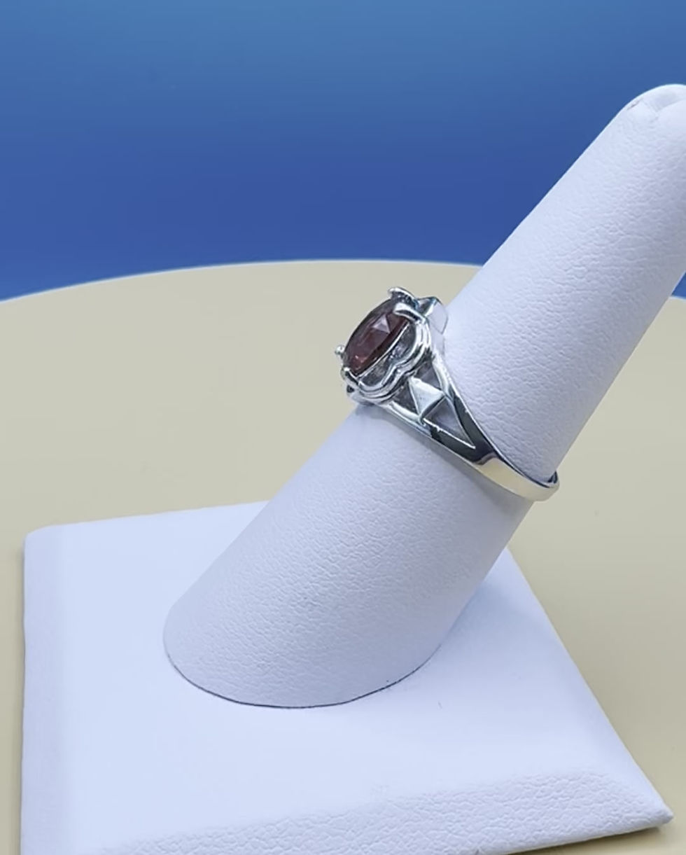 Thumbnail: Oregon Sunstone Ring – Hand-Mined Oval Gemstone, Sterling Silver Filigree, Size 