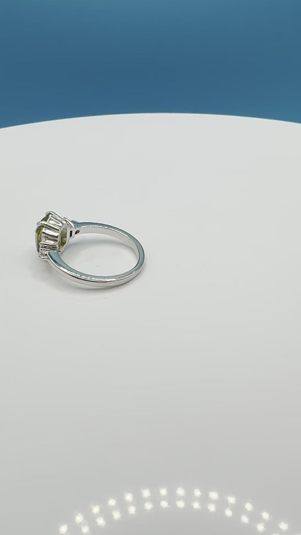 Thumbnail: Montana Hexagon Sapphire Ring, Sterling Silver Art Deco Engagement Band Guard