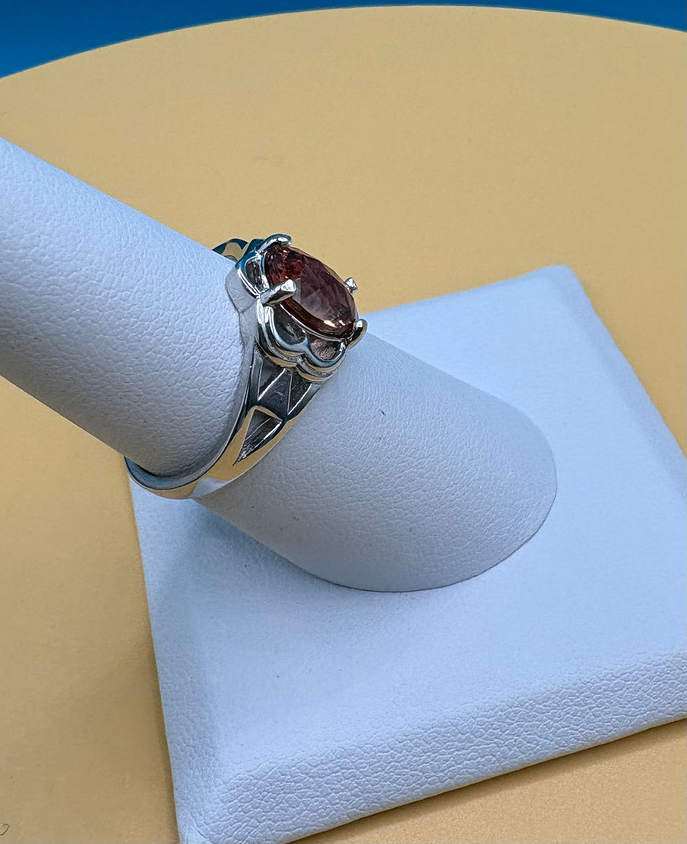 Thumbnail: Oregon Sunstone Ring – Hand-Mined Oval Gemstone, Sterling Silver Filigree, Size 