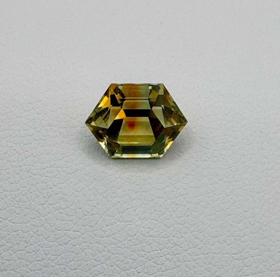 Thumbnail: Montana Hexagon Sapphire Ring, Sterling Silver Art Deco Engagement Band Guard