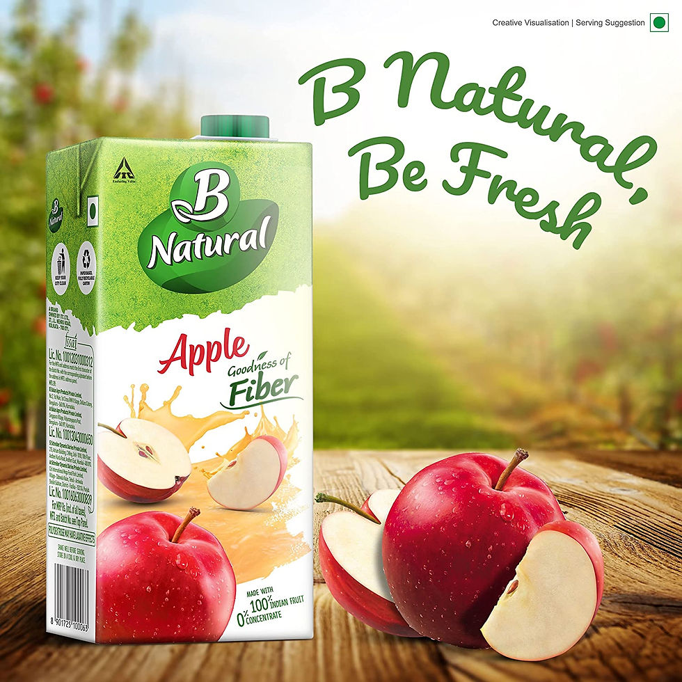 Thumbnail: B Natural Apple Juice, Goodness of Fiber, Made from choicest Apples, 1 Litre
