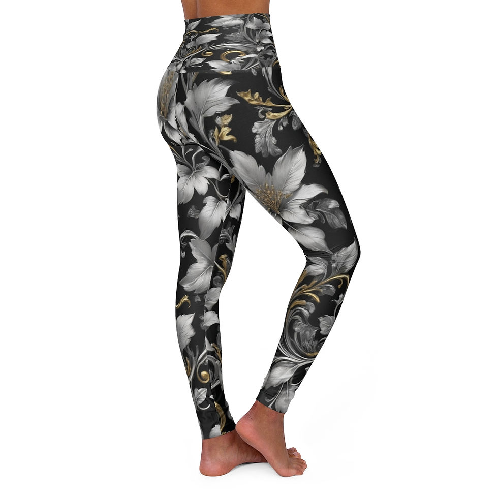 Thumbnail: High Waisted Yoga Leggings From The Baroque Metallic Collection