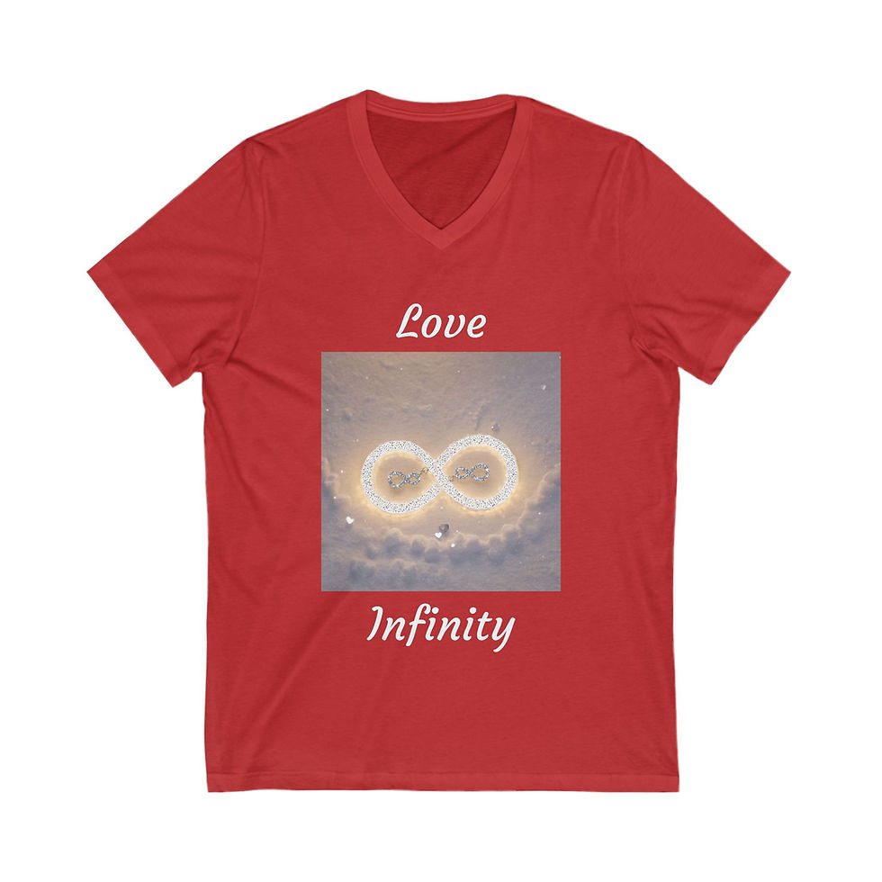 Thumbnail: Love Infinity - Unisex Jersey Short Sleeve V-Neck Tee, More Colors  Available!