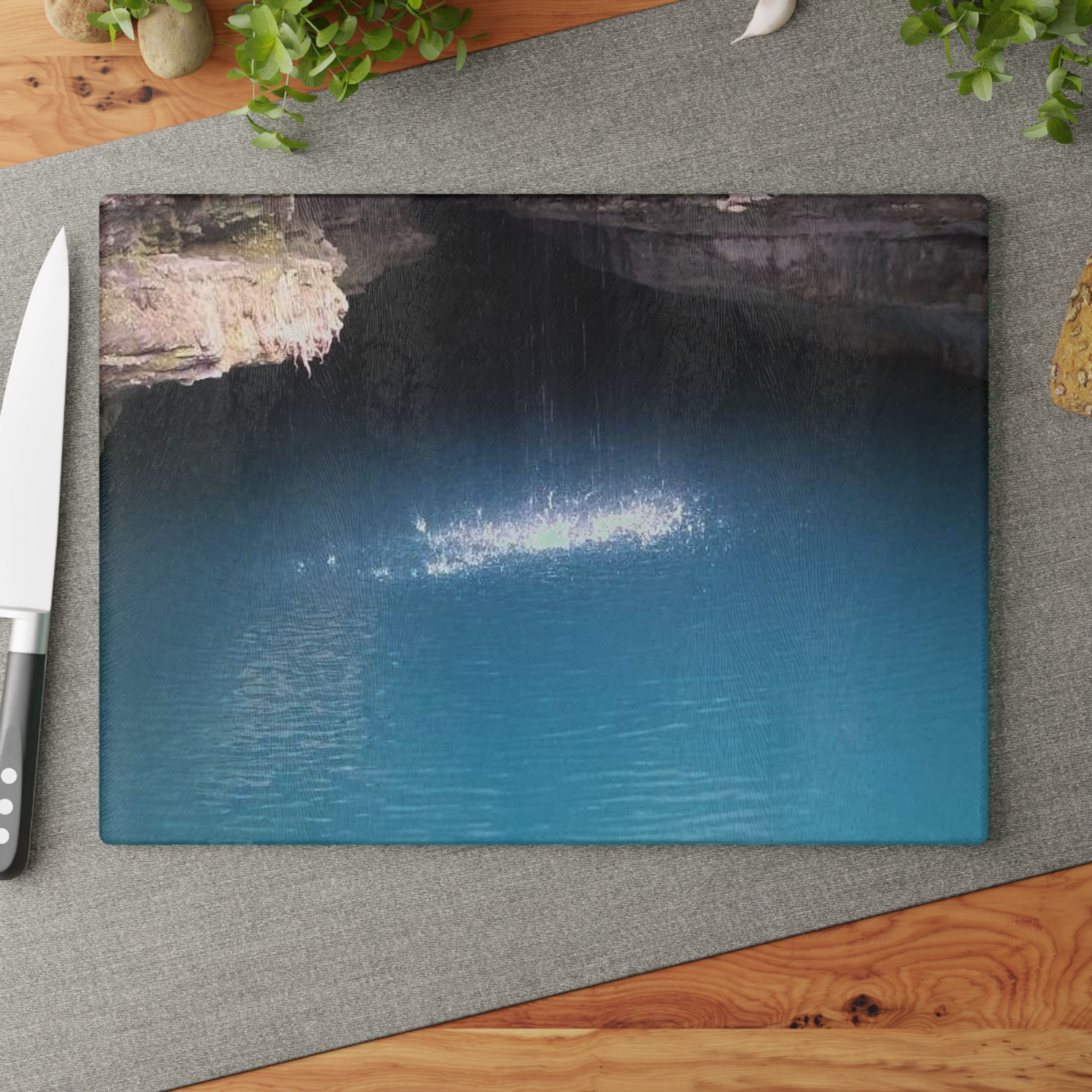 Water Falls Glass Cutting Board