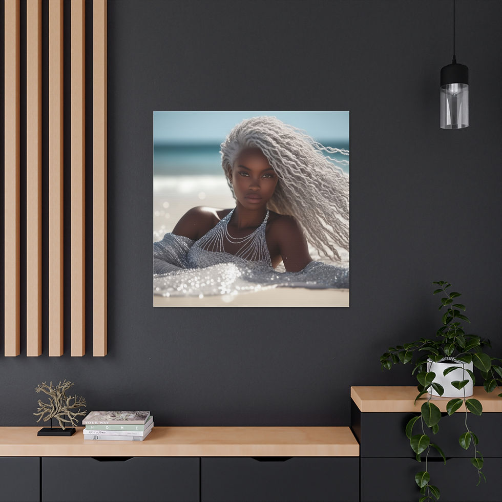 Thumbnail: Goddess of Silver - The Enchanted Sea Goddess Collection - Canvas Gallery Wrap